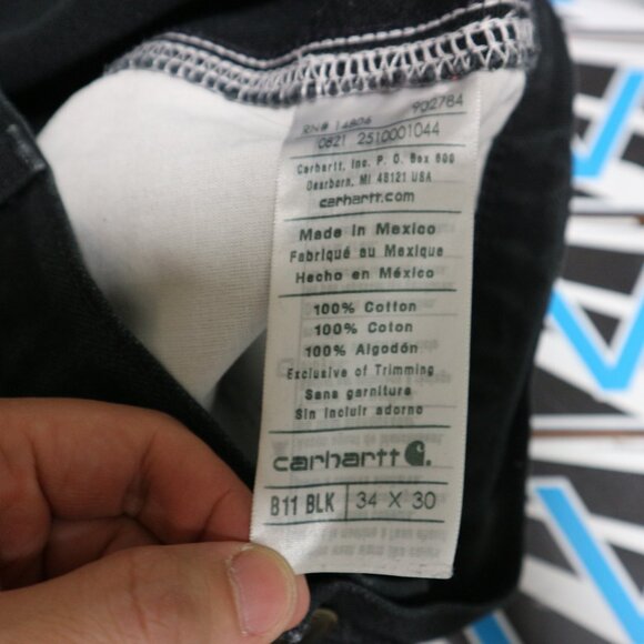 Carhartt Loose Straight Washed Duck Dungaree Patchless Sample Pants 34x30 - Picture 8 of 8